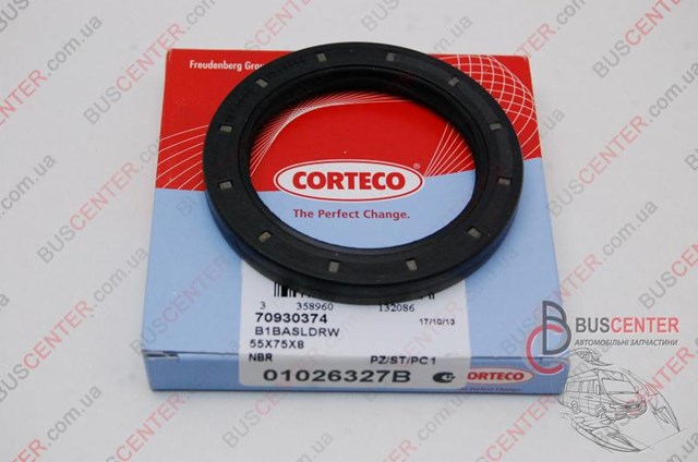 Сальник передней ступицы, внутренний 01026327B CORTECO