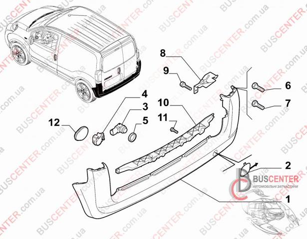 Балка бампера заднего 1355231080 FIAT
