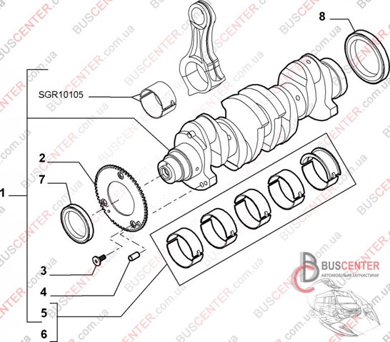 Коленвал двигателя 504049281 Iveco