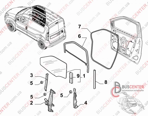 51893658 FIAT Стекло двери передней правой купить в Житомир