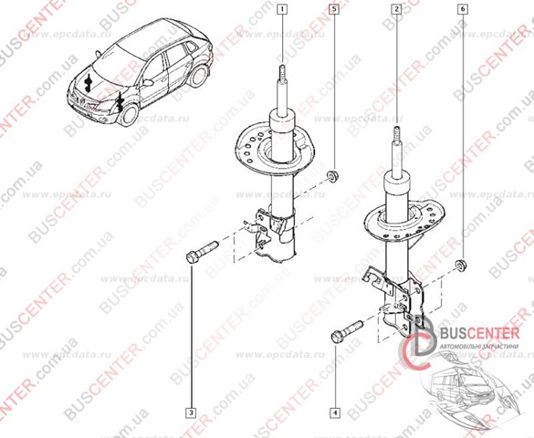 RENAULT 54302JY01B Амортизатор передний правый в наличии Ирпень