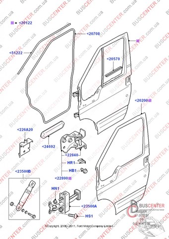 Петля двери передней 6C1AV22800BA FORD