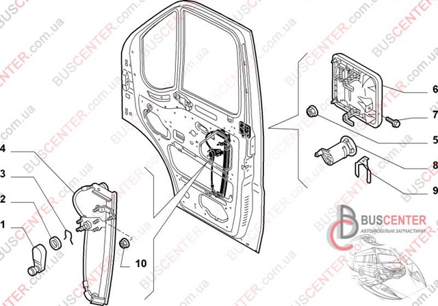 Личинка замка двери передней, правой 735321287 FIAT