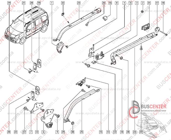 8200497622 RENAULT Рельс направляющей сдвижной двери верхний правый купить в Павлоград