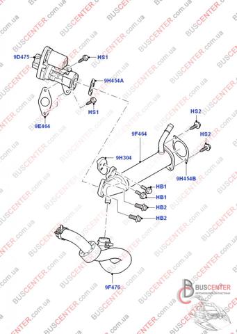 Патрубок системы рециркуляции ОГ 8C119F476AB FORD