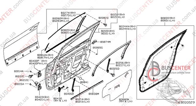 Пассажирская передняя дверь H01003NLHA NISSAN