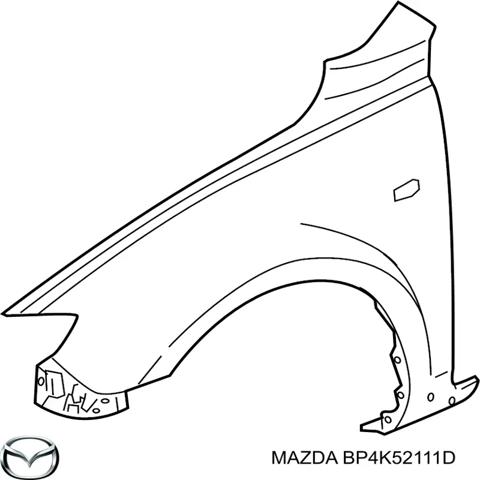 Правое крыло BP4K52111D MAZDA