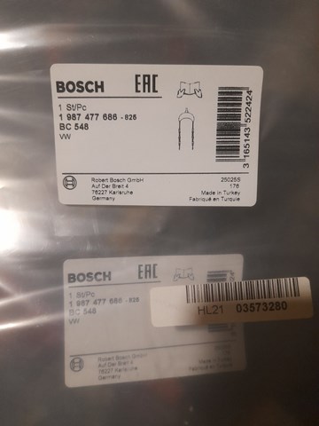 1987477686 BOSCH Трос ручного тормоза задний правый/левый купить в Николаев