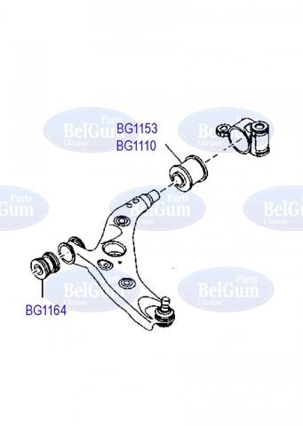 Сайлентблок переднего нижнего рычага BG1164 BELGUM