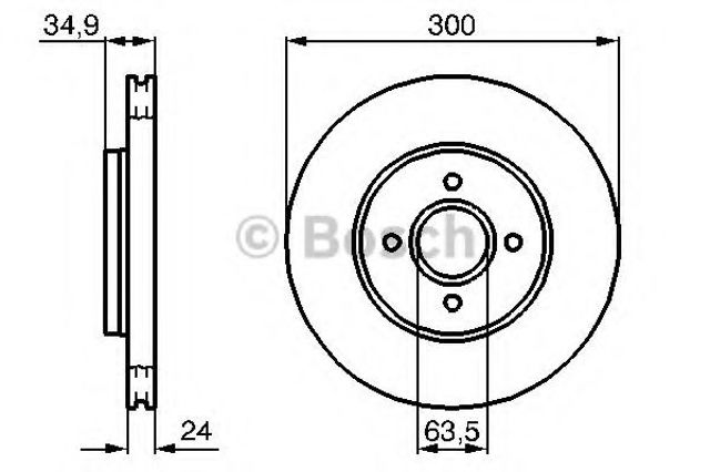 Передний тормозной диск 0986479048 BOSCH