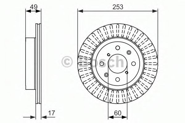 Диск тормозной передний 0986479790 BOSCH