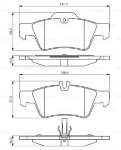 Комплект задних колодок 0986495248 BOSCH