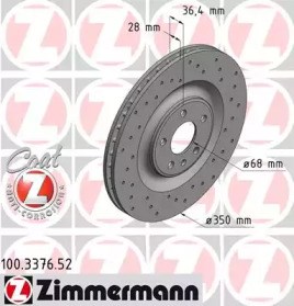 Дисковый тормоз 100337652 ZIMMERMANN