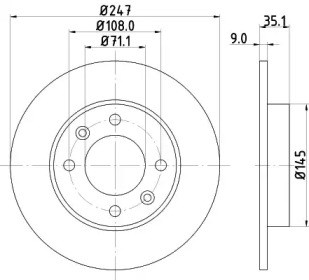KAMOKA 1032356 Диск тормозной задний в наличии Ирпень