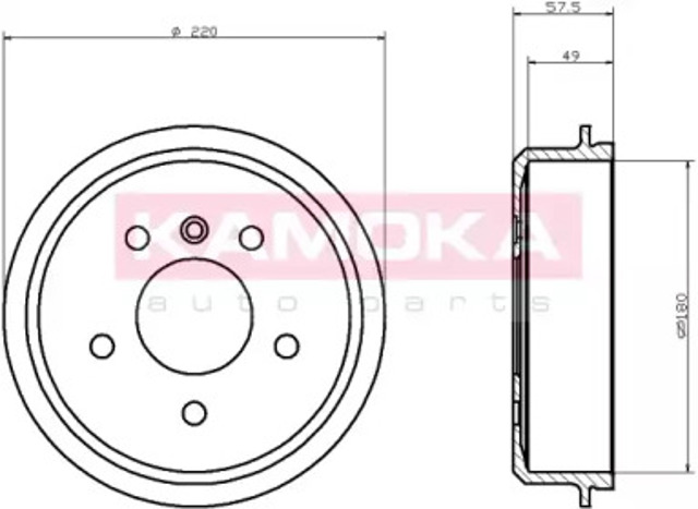 Тормозной барабан 104045 KAMOKA