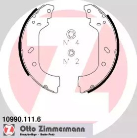 Задние барабанные тормозные колодки 109901116 ZIMMERMANN