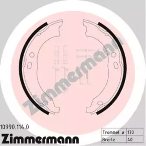 Тормозные колодки стояночного тормоза 109901140 ZIMMERMANN