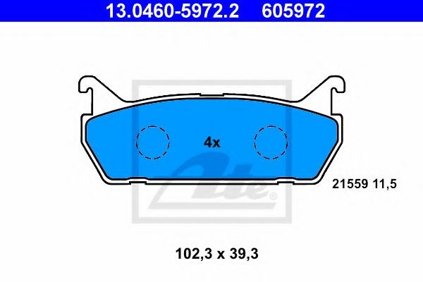 Гальмівні колодки дискові задні mazda 323 , 6, mx-5 i suzuki baleno 1.3-2.3 06.89-12.06 13046059722