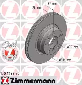 Тормоз дисковый передний 150127920 ZIMMERMANN
