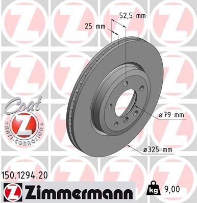 Передний тормозной диск 150129420 ZIMMERMANN
