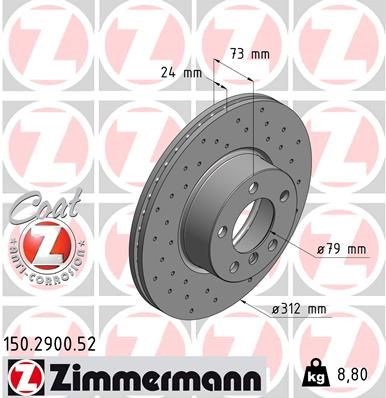 Передний тормозной диск 150290052 ZIMMERMANN