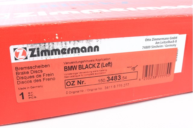 Тормоз дисковый передний 150348354 ZIMMERMANN