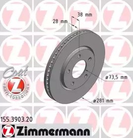 Передний тормозной диск 155390320 ZIMMERMANN