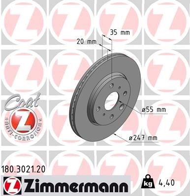 Тормоз дисковый передний 180302120 ZIMMERMANN