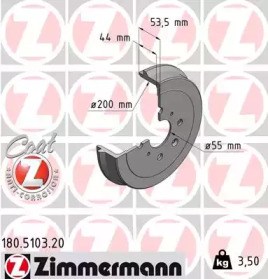 Барабан тормозной задний 180510320 ZIMMERMANN