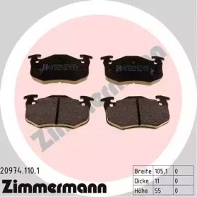 Комплект задних колодок 209741101 ZIMMERMANN