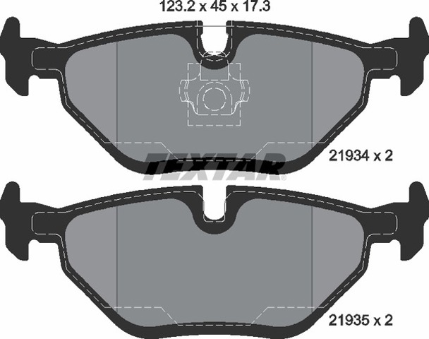 Задние дисковые колодки 2193402 TEXTAR