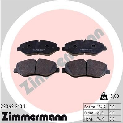 ZIMMERMANN 220622101 Передние тормозные колодки в наличии Одесса