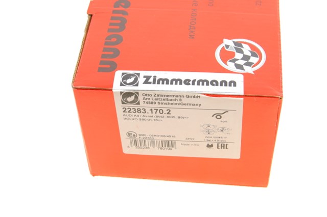 Колодки тормозные 223831702 ZIMMERMANN
