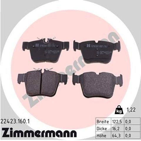 Колодки тормозные дисковые комплект 224231601 ZIMMERMANN