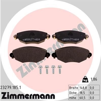 Передние тормозные колодки 232791851 ZIMMERMANN