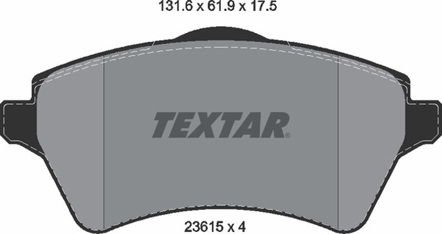 Колодки тормозные дисковые комплект 2361501 TEXTAR