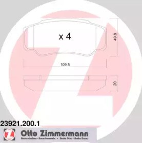 Колодки тормозные задние, дисковые 239212001 ZIMMERMANN