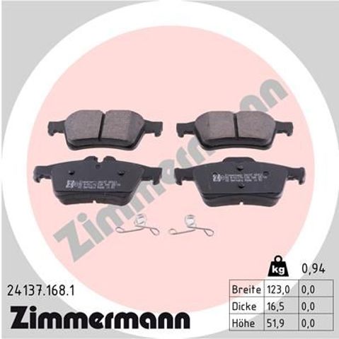 Задние тормозные колодки 241371681 ZIMMERMANN