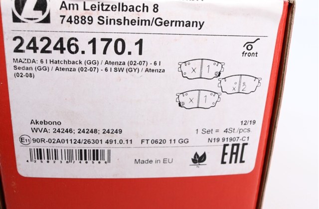 ZIMMERMANN 242461701 Передние тормозные колодки в наличии Одесса