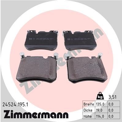 Колодки тормозные 245241951 ZIMMERMANN