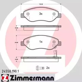 Передние тормозные колодки 245501901 ZIMMERMANN