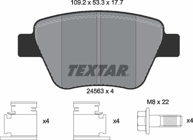 2456301 TEXTAR Колодки тормозные задние дисковые купить в Павлоград