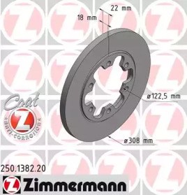 Задний тормозной диск 250138220 ZIMMERMANN
