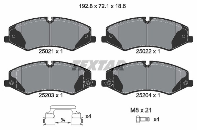 Колодки 2502201 TEXTAR