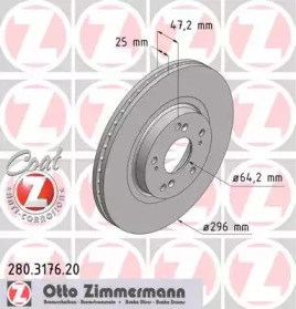 Ротор тормозной 280317620 ZIMMERMANN