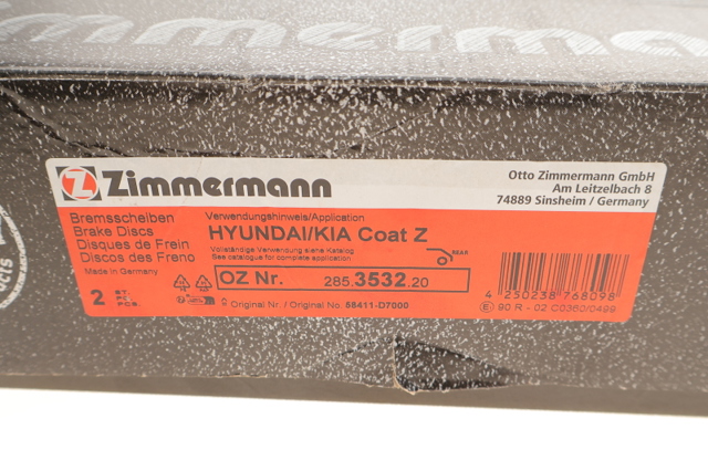 Дисковый тормоз 285353220 ZIMMERMANN