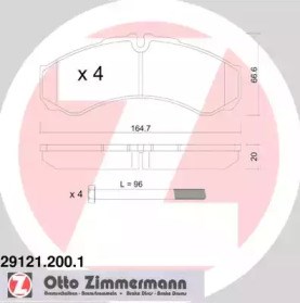 Задние дисковые колодки 291212001 ZIMMERMANN