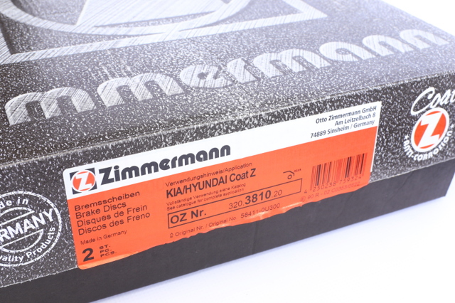 Задний дисковый тормоз 320381020 ZIMMERMANN