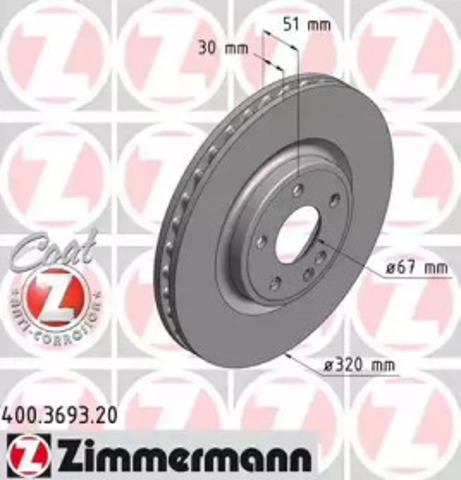 Тормоз дисковый передний 400369320 ZIMMERMANN