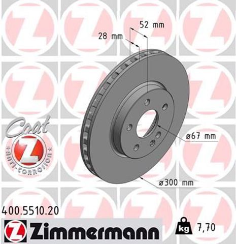 Ротор тормозной 400551020 ZIMMERMANN